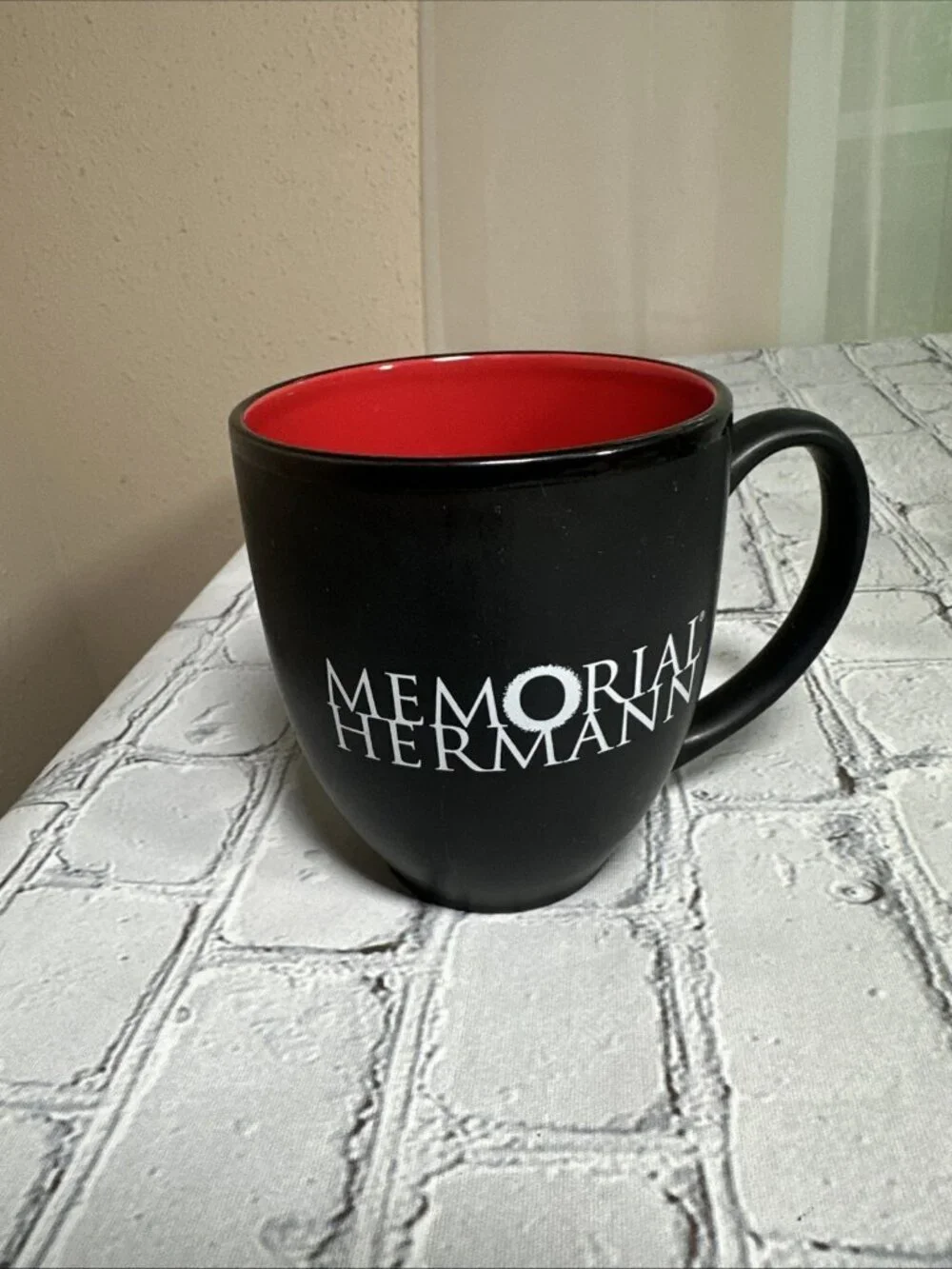 Memorial Hermann Houston Hospital Black Red Matte Coffee Mug 16oz